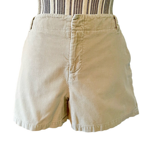 Banana Republic oatmeal fine corduroy size 6 shorts three pocket zip closure